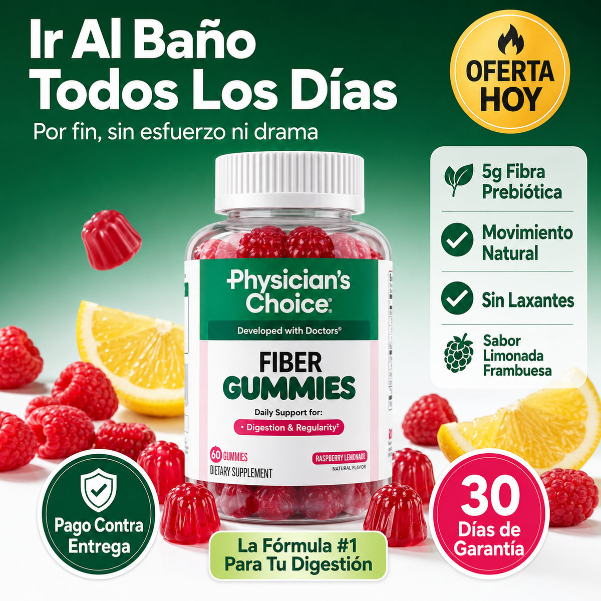 Physician's Choice Fiber Gummies | Ve Al Baño Todos Los Días sin  Esfuerzo